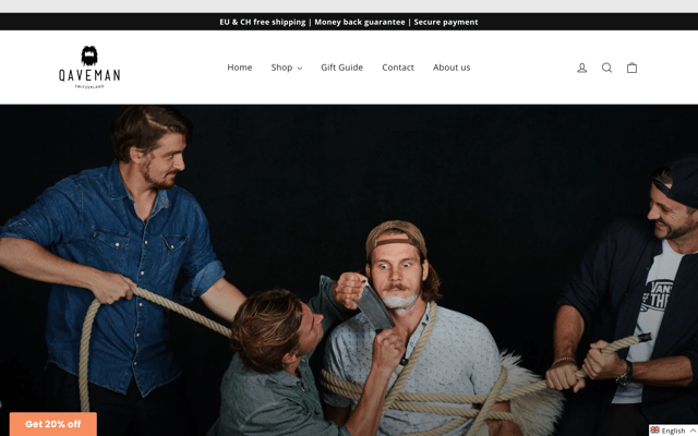 qaveman - shopify e-commerce website development by r17